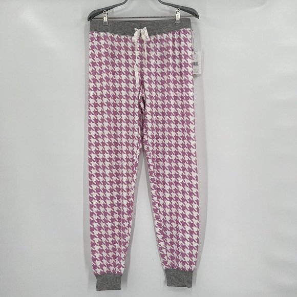 P.J. Salvage Other - PJ Salvage Houndstooth Lounge Jogger Pajama Pants sz XS Purple/White RBCRP2 NWT